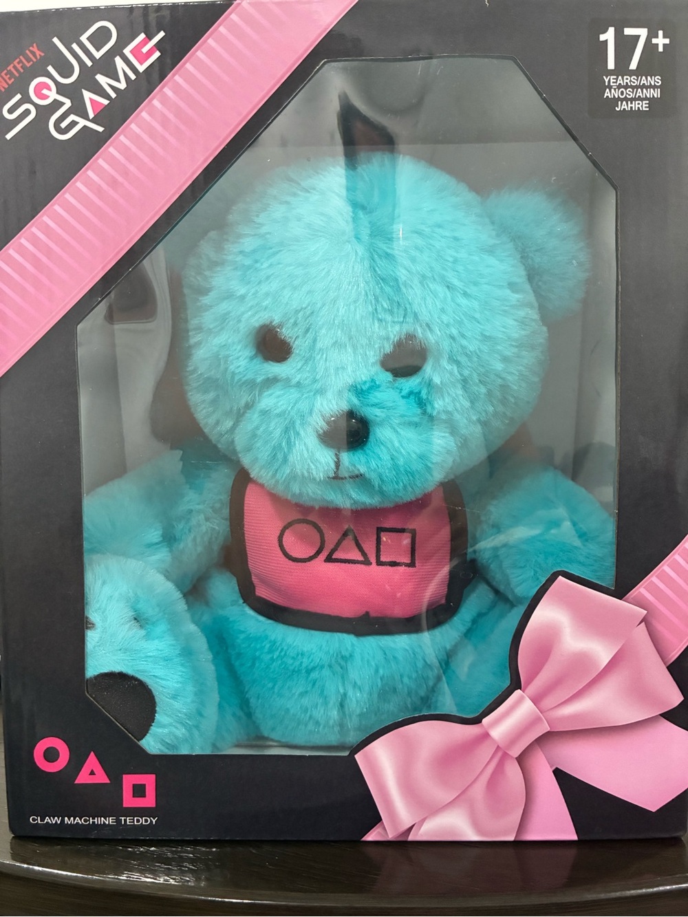 Netflix Turquoise and Pink Squid Game Claw Machine Teddy Plush
